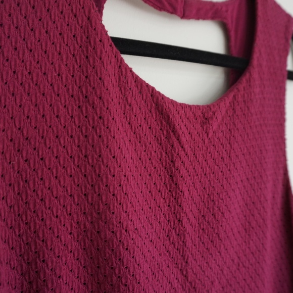 Free People --High/Low Magenta Quilted Dress -- - Picture 2 of 6